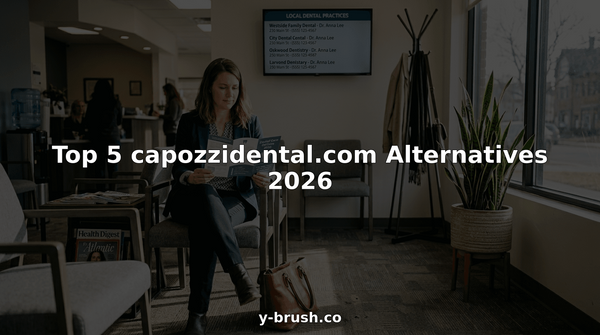 Patient comparing dental clinic alternatives in waiting area