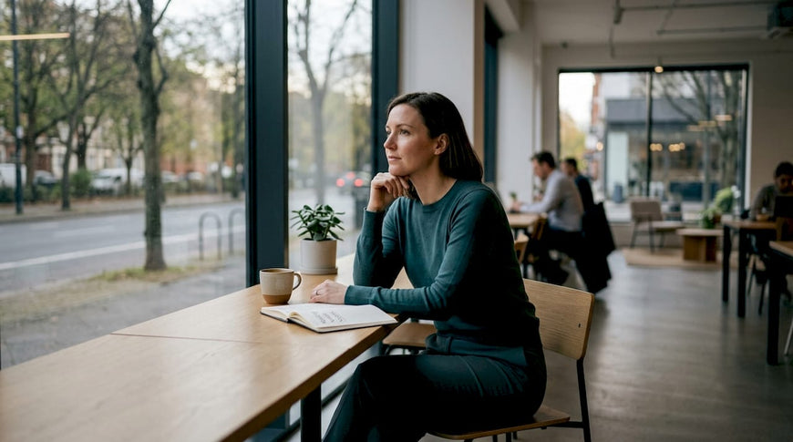 Woman flossing teeth in home bathroom