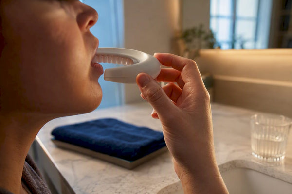 Partial dental arch mouthpiece during brushing
