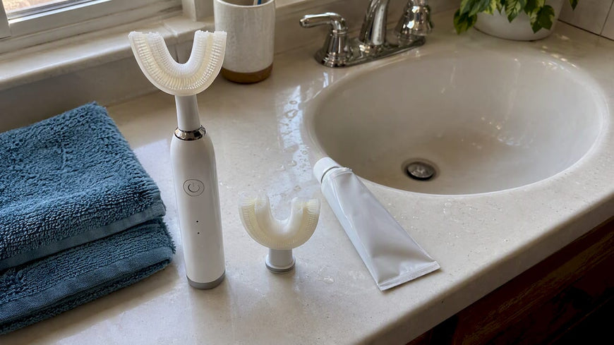 Y-Brush beside pregnancy-friendly brushing essentials